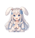 雪うさぎのドタバタ日常絵文字（個別スタンプ：10）