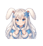 雪うさぎのドタバタ日常絵文字（個別スタンプ：11）