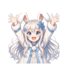 雪うさぎのドタバタ日常絵文字（個別スタンプ：12）
