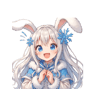 雪うさぎのドタバタ日常絵文字（個別スタンプ：14）