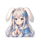 雪うさぎのドタバタ日常絵文字（個別スタンプ：15）