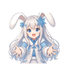 雪うさぎのドタバタ日常絵文字（個別スタンプ：16）