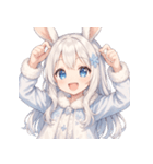 雪うさぎのドタバタ日常絵文字（個別スタンプ：17）