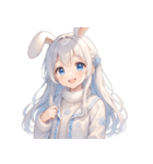雪うさぎのドタバタ日常絵文字（個別スタンプ：18）