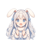 雪うさぎのドタバタ日常絵文字（個別スタンプ：19）