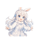 雪うさぎのドタバタ日常絵文字（個別スタンプ：21）