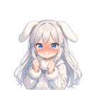 雪うさぎのドタバタ日常絵文字（個別スタンプ：23）