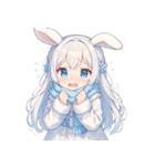 雪うさぎのドタバタ日常絵文字（個別スタンプ：25）