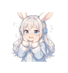 雪うさぎのドタバタ日常絵文字（個別スタンプ：27）