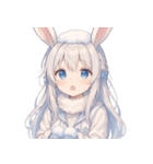 雪うさぎのドタバタ日常絵文字（個別スタンプ：28）