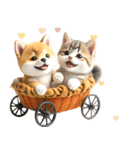 豆柴とねこ♡文字なし（個別スタンプ：5）