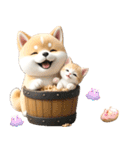 豆柴とねこ♡文字なし（個別スタンプ：7）