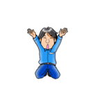 動く作業服の男（個別スタンプ：1）
