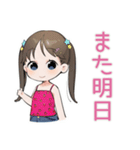 筋トレ女子★がんばる女児（個別スタンプ：18）