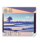 絵画 メッセージ スタンプ 24（個別スタンプ：19）