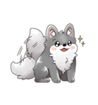 毎日使える！ゆるふわオオカミのぺーちゃん（個別スタンプ：4）