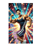 面白い筋トレマッチョ男子あけおめ再販（個別スタンプ：7）