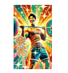 面白い筋トレマッチョ男子あけおめ再販（個別スタンプ：18）