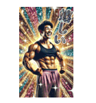 面白い筋トレマッチョ男子あけおめ再販（個別スタンプ：21）