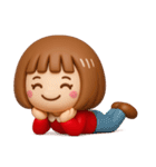 シンプルでかわいい❤️女の子スタンプ（個別スタンプ：37）