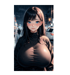 雨に濡れた女の子の写真（個別スタンプ：1）