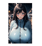 雨に濡れた女の子の写真（個別スタンプ：5）