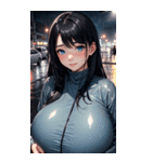 雨に濡れた女の子の写真（個別スタンプ：6）