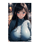 雨に濡れた女の子の写真（個別スタンプ：14）