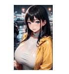 雨に濡れた女の子の写真（個別スタンプ：15）