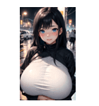 雨に濡れた女の子の写真（個別スタンプ：16）