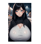 雨に濡れた女の子の写真（個別スタンプ：18）