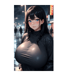 雨に濡れた女の子の写真（個別スタンプ：19）