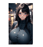 雨に濡れた女の子の写真（個別スタンプ：23）