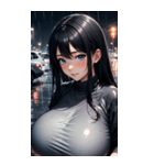 雨に濡れた女の子の写真（個別スタンプ：30）