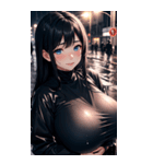 雨に濡れた女の子の写真（個別スタンプ：34）