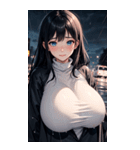 雨に濡れた女の子の写真（個別スタンプ：36）