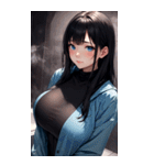 雨に濡れた女の子の写真（個別スタンプ：38）