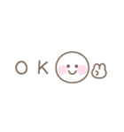 パステルシンプルフェイス☆省スペース（個別スタンプ：1）