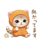 スコティッシュ猫 みかん服 可愛い 敬語（個別スタンプ：17）
