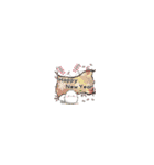 お正月限定♡ちっちゃいおもちのごあいさつ（個別スタンプ：16）