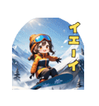 スノボガールのウィンタースマイル（個別スタンプ：4）