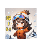 スノボガールのウィンタースマイル（個別スタンプ：14）