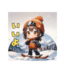 スノボガールのウィンタースマイル（個別スタンプ：15）