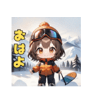スノボガールのウィンタースマイル（個別スタンプ：34）