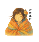 冬の着物女子日常会話スタンプ（個別スタンプ：17）