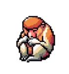 シュールなテングザルのスタンプ（個別スタンプ：9）