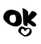 カップル、彼氏、彼女、シンプル筆文字（個別スタンプ：35）