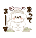 白い垂れ耳わんこさん「約束・待ち合わせ」（個別スタンプ：33）