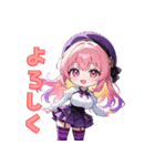 ベレー帽のキュートアイドル（個別スタンプ：2）