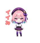 ベレー帽のキュートアイドル（個別スタンプ：3）